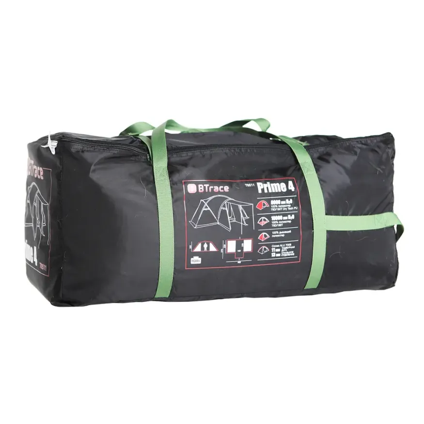 Палатка Prime 4 зеленый/бежевый, Btrace